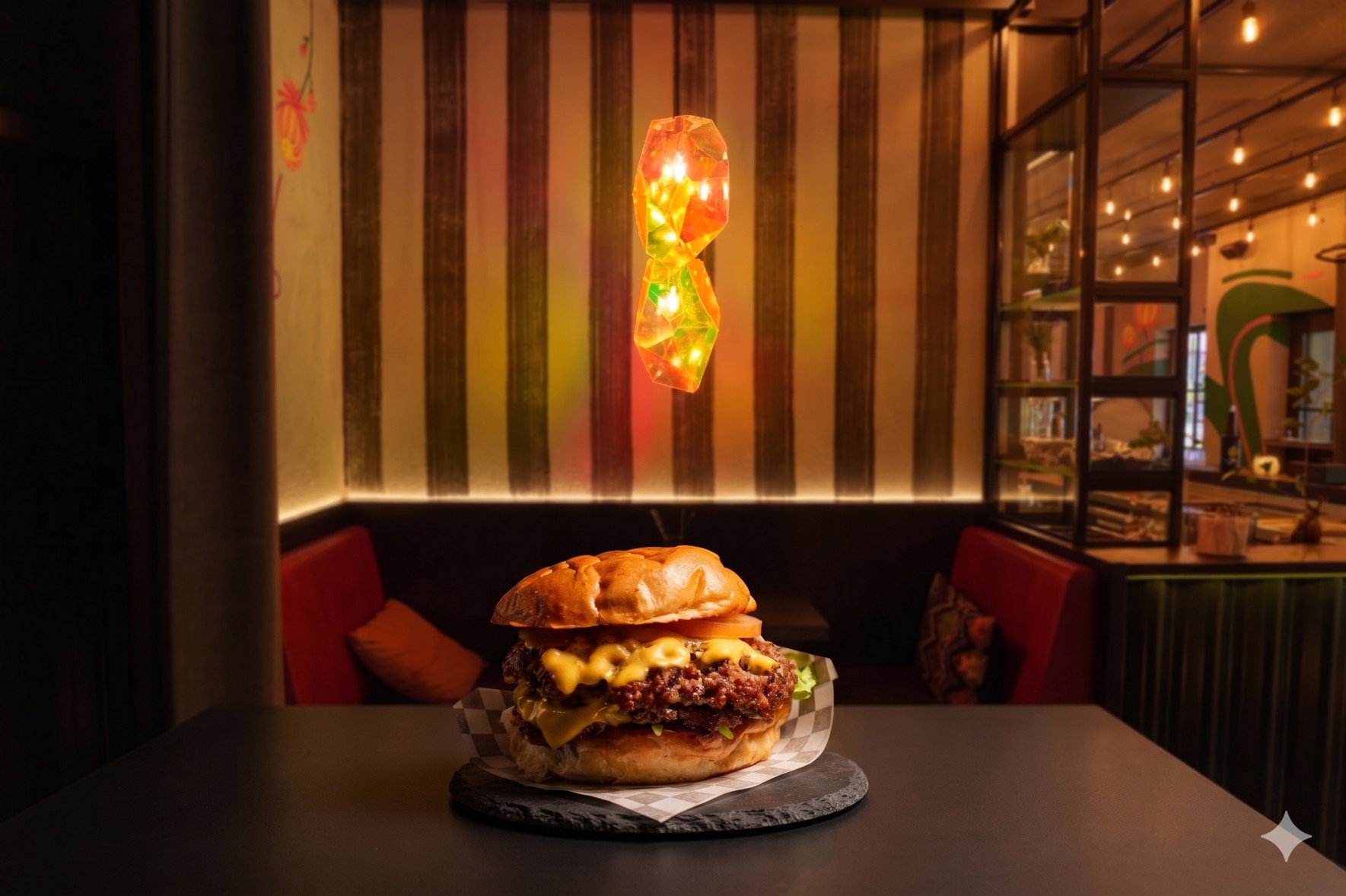 Burger mit Brioche Bun Hamburg mit goldbraunem Bun und saftigem Patty